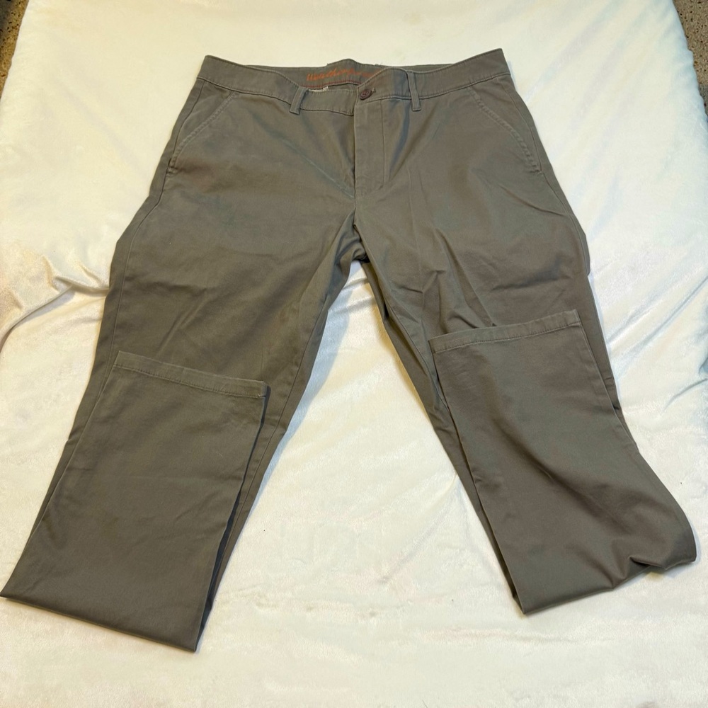 Copper oaks chino pants 34” waist X 32” long color is a grayish tan slim fit